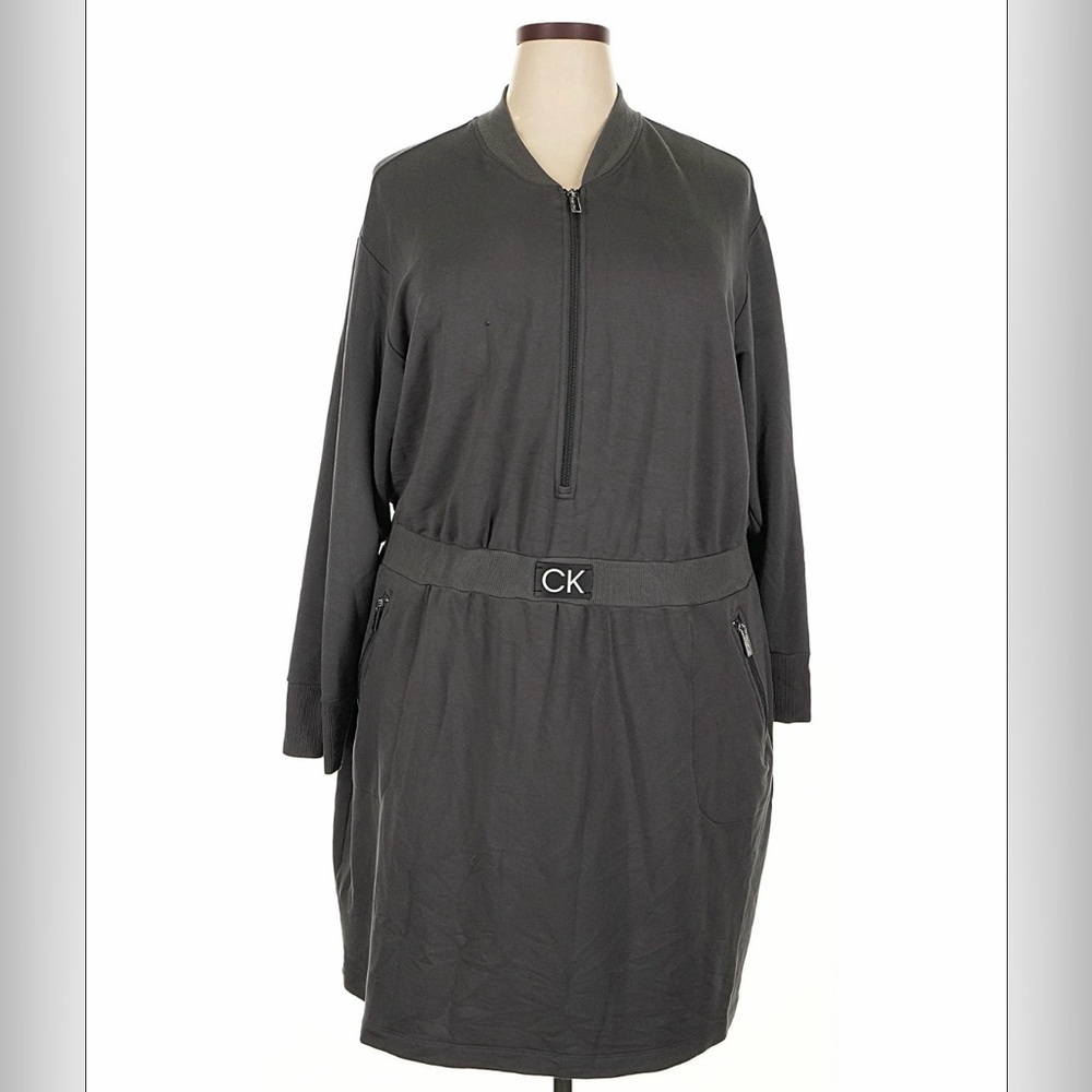 CK Grey Long Sleeve Comfy Dress